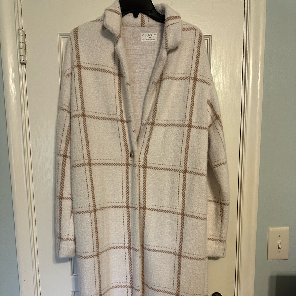 Z Supply Cream and Tan Teddy Jacket